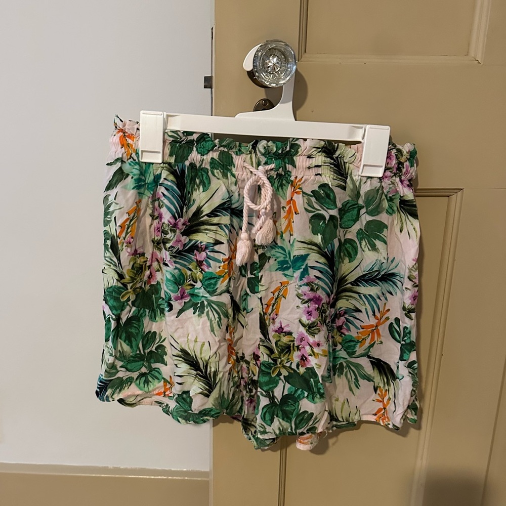 Kona Sol High Waist Floral Women's Shorts - Green, Purple, Orange